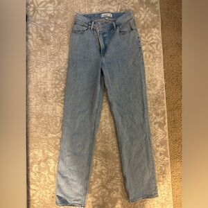Abercrombie curve love size 27 90s straight ultra high rise crisscross waistband